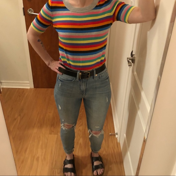 Multicolour knit scoop sweater tee - Picture 9 of 9